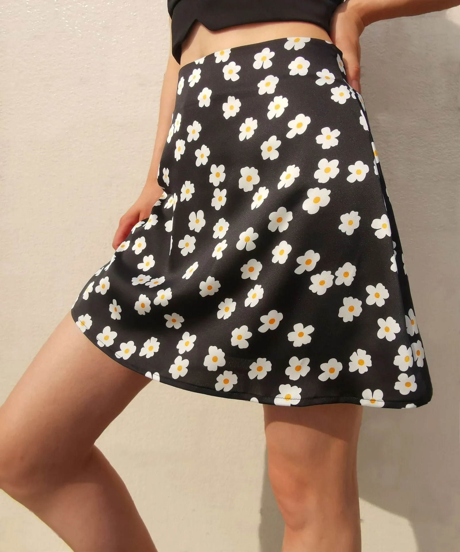 Floral Printed Mini Slip Skirt