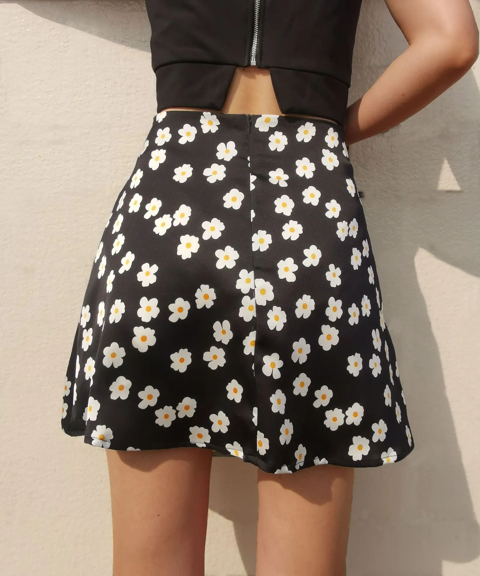 Floral Printed Mini Slip Skirt