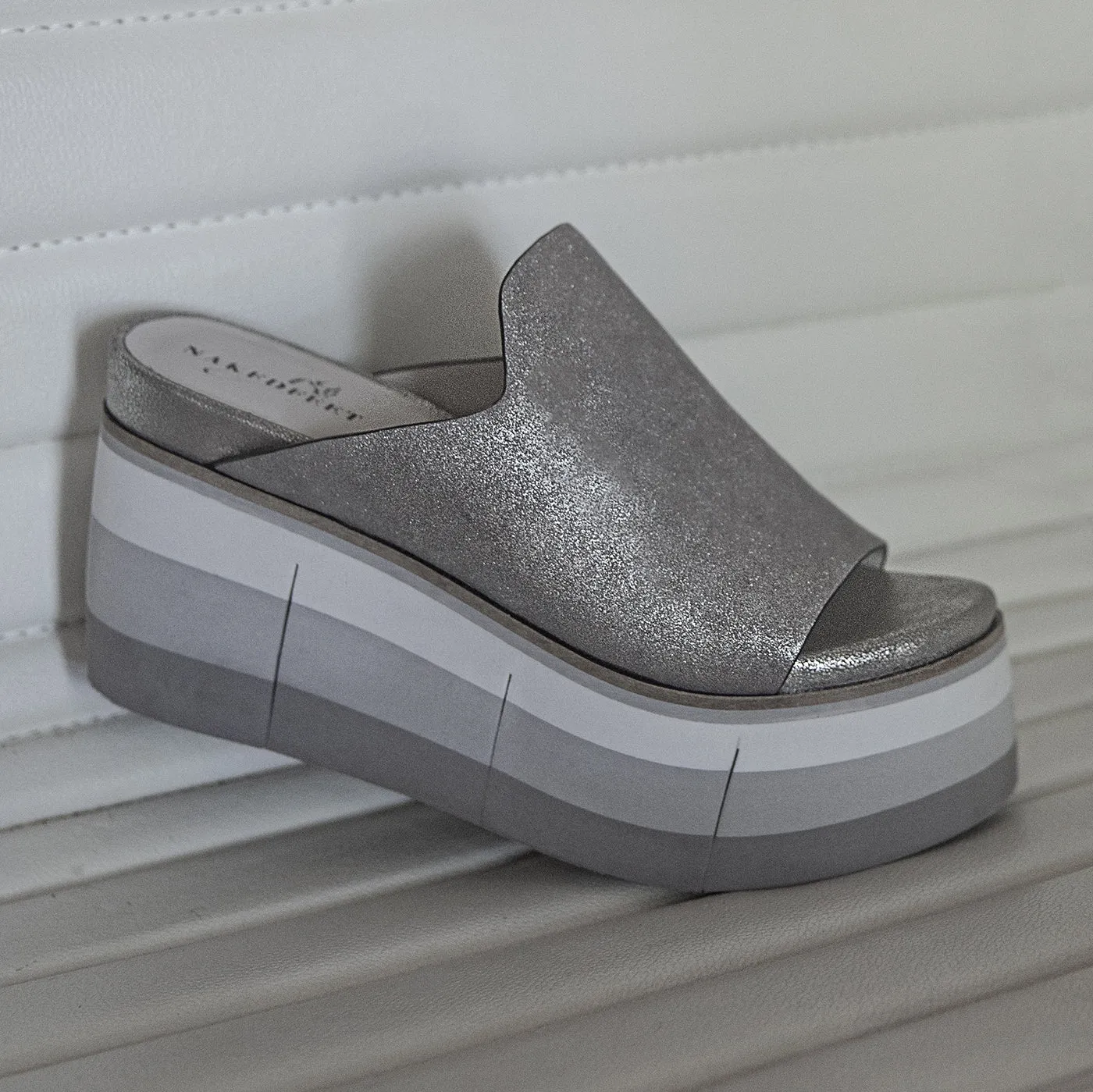 FLOW in SILVER Platform Sandals