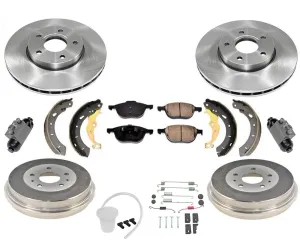 For 12-18 Focus S SE Front Disc Brake Rotors & Rear Drums Kit 10pc ( No Turbo )