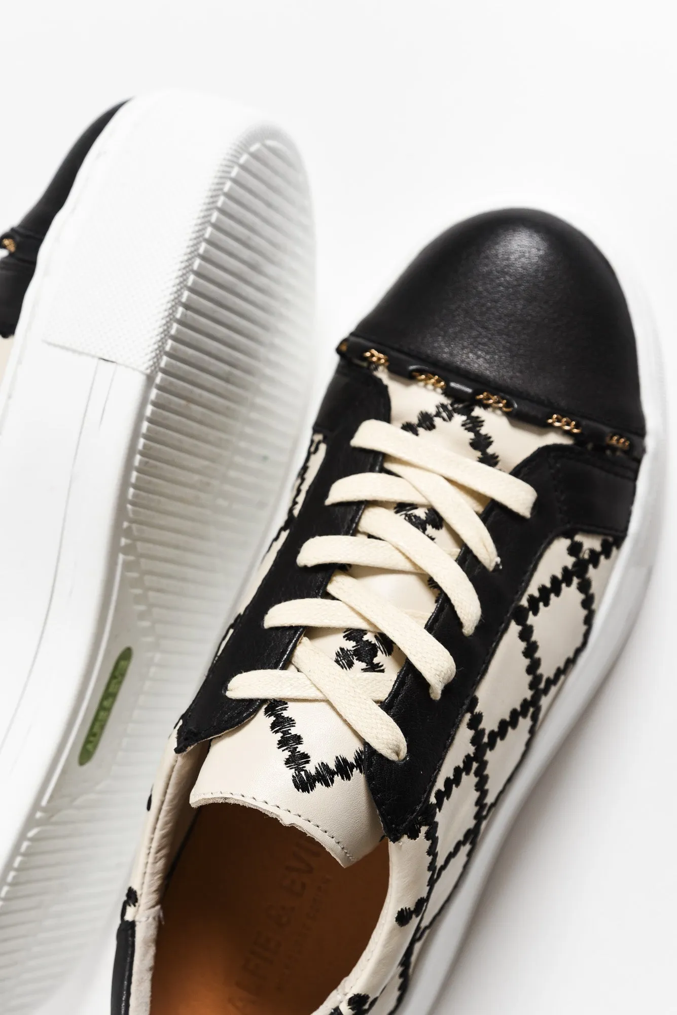 Frankie Black Leather Platform Sneaker