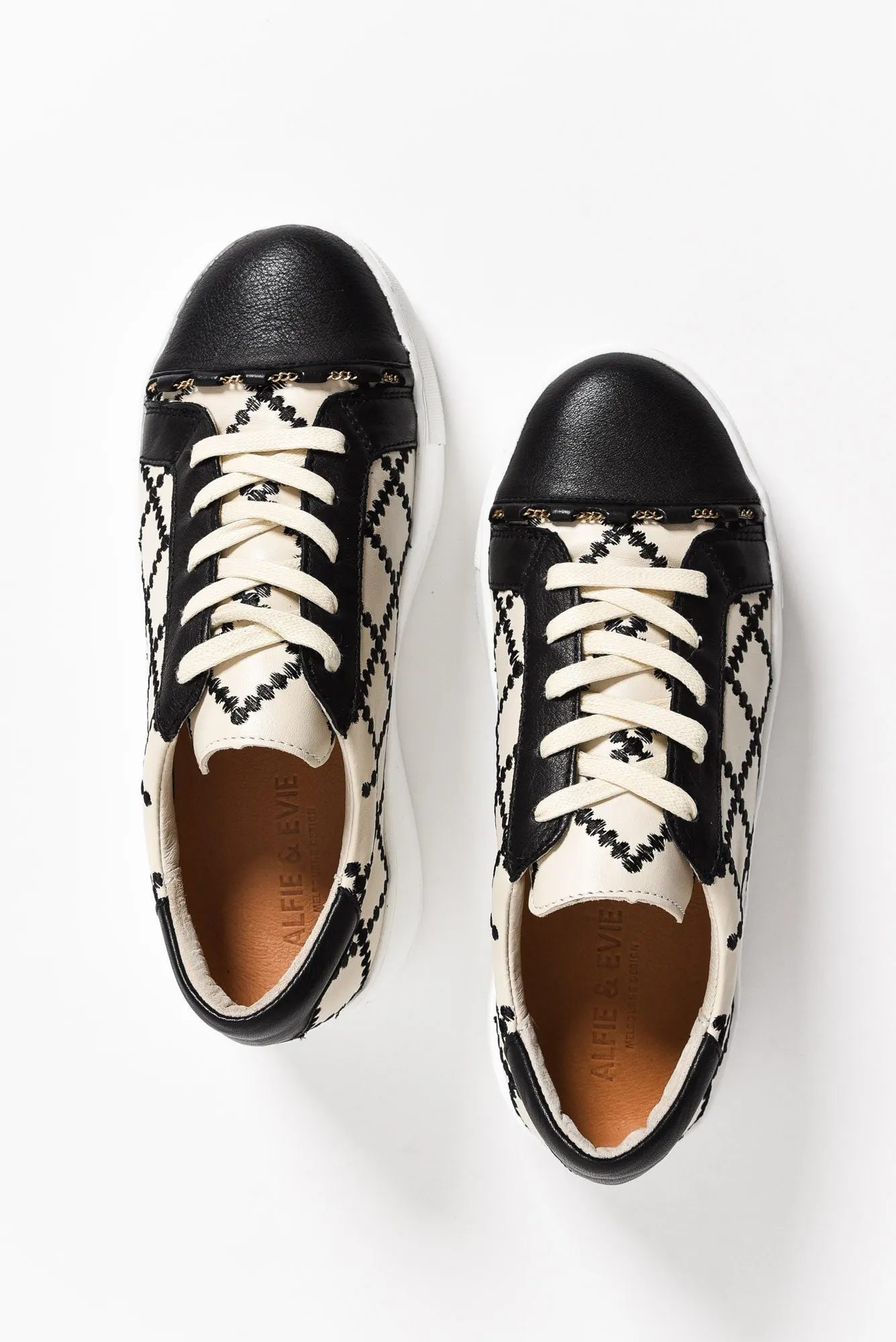 Frankie Black Leather Platform Sneaker