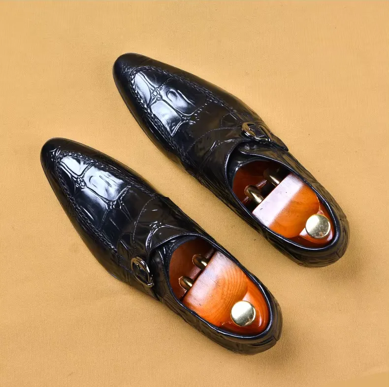 Genuine Leather Luxury Monk Strap Shoes