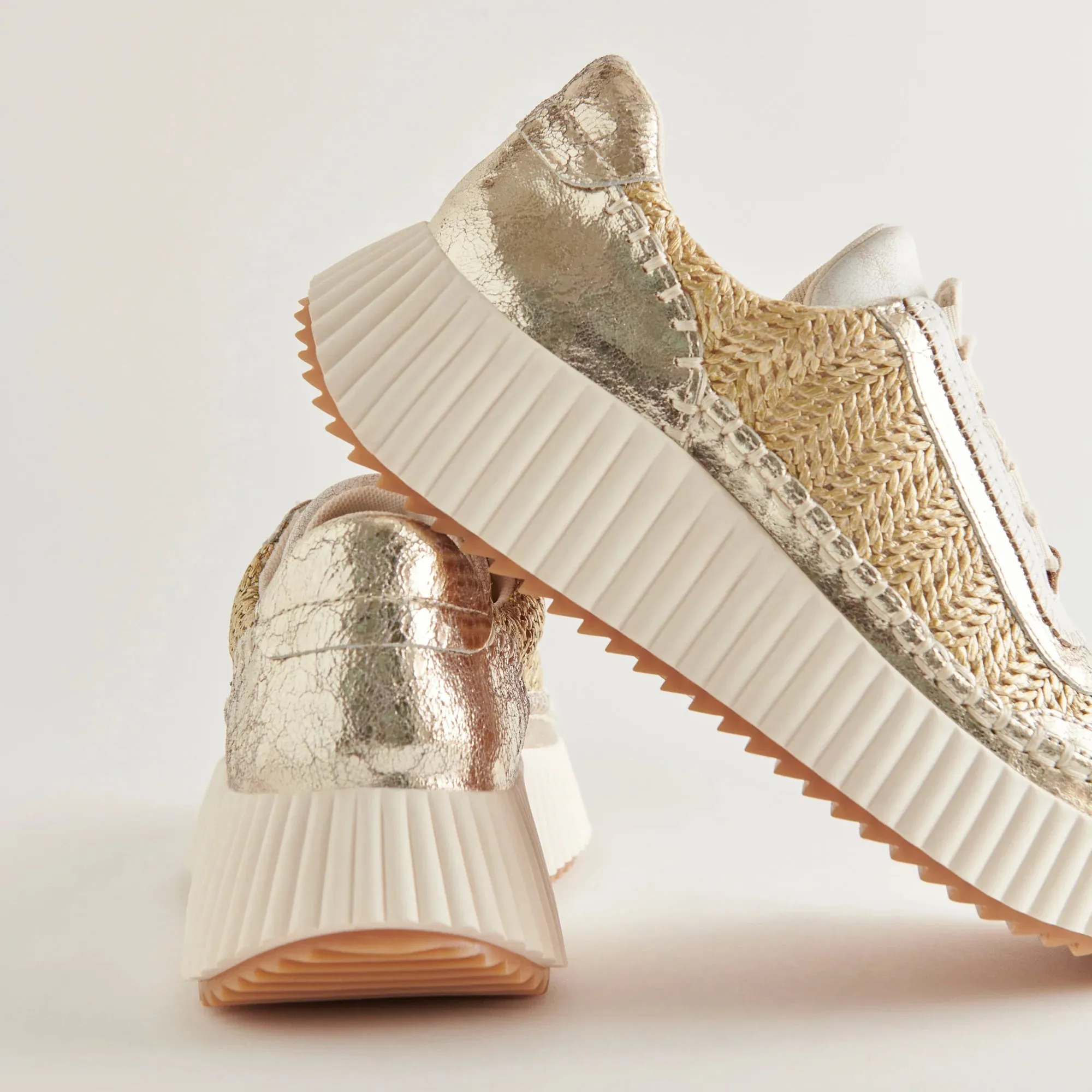 Gold Knit Dolen Sneakers