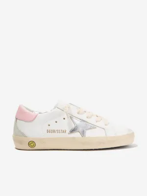 Golden Goose Girls Leather Super Star Trainers in White