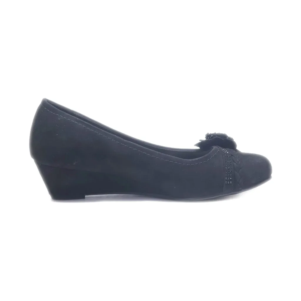 Graceland Wedge Shoes Fabric Black Colour For Women