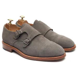 Grey Suede Double Monk Strap UK 6 F