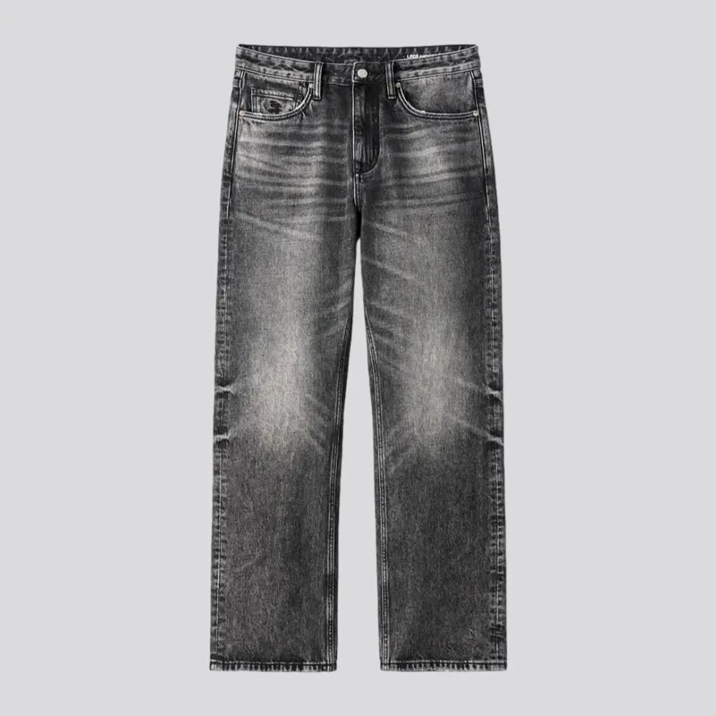 Grunge style vintage whiskered men's jeans