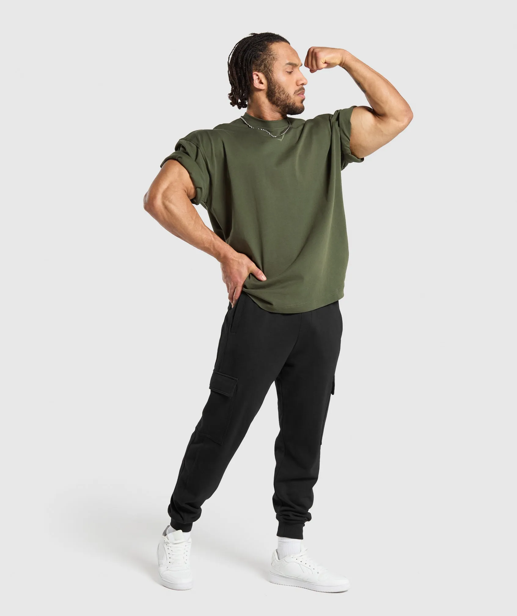 Gymshark Sets N Reps T-Shirt - Winter Olive