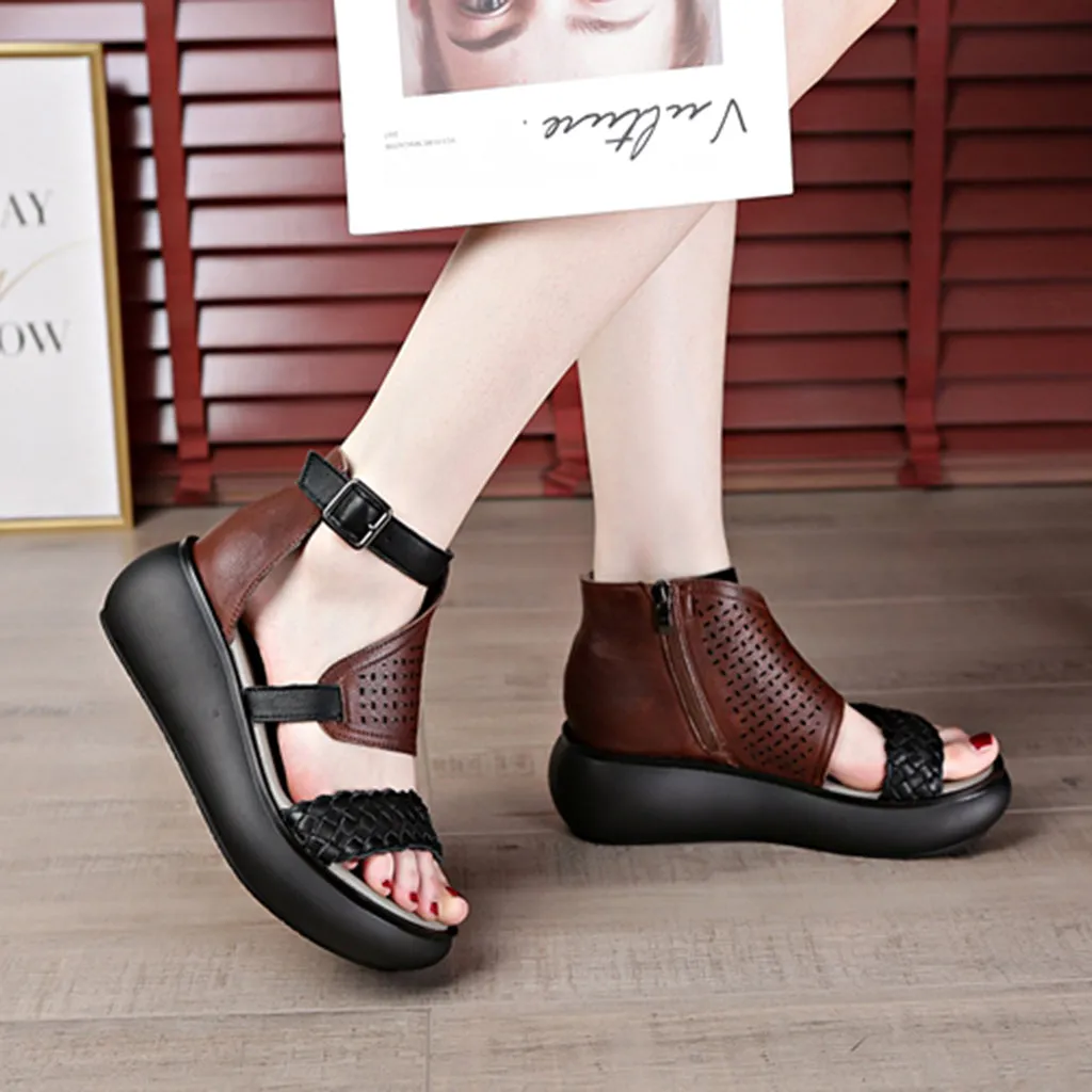 Handmade Summer Ankle Strap Platform Sandals