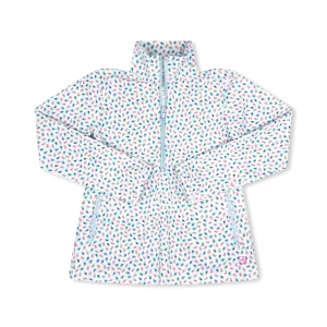 Heather Half Zip - Kindness Blooms Floral, Cotton Candy Blue