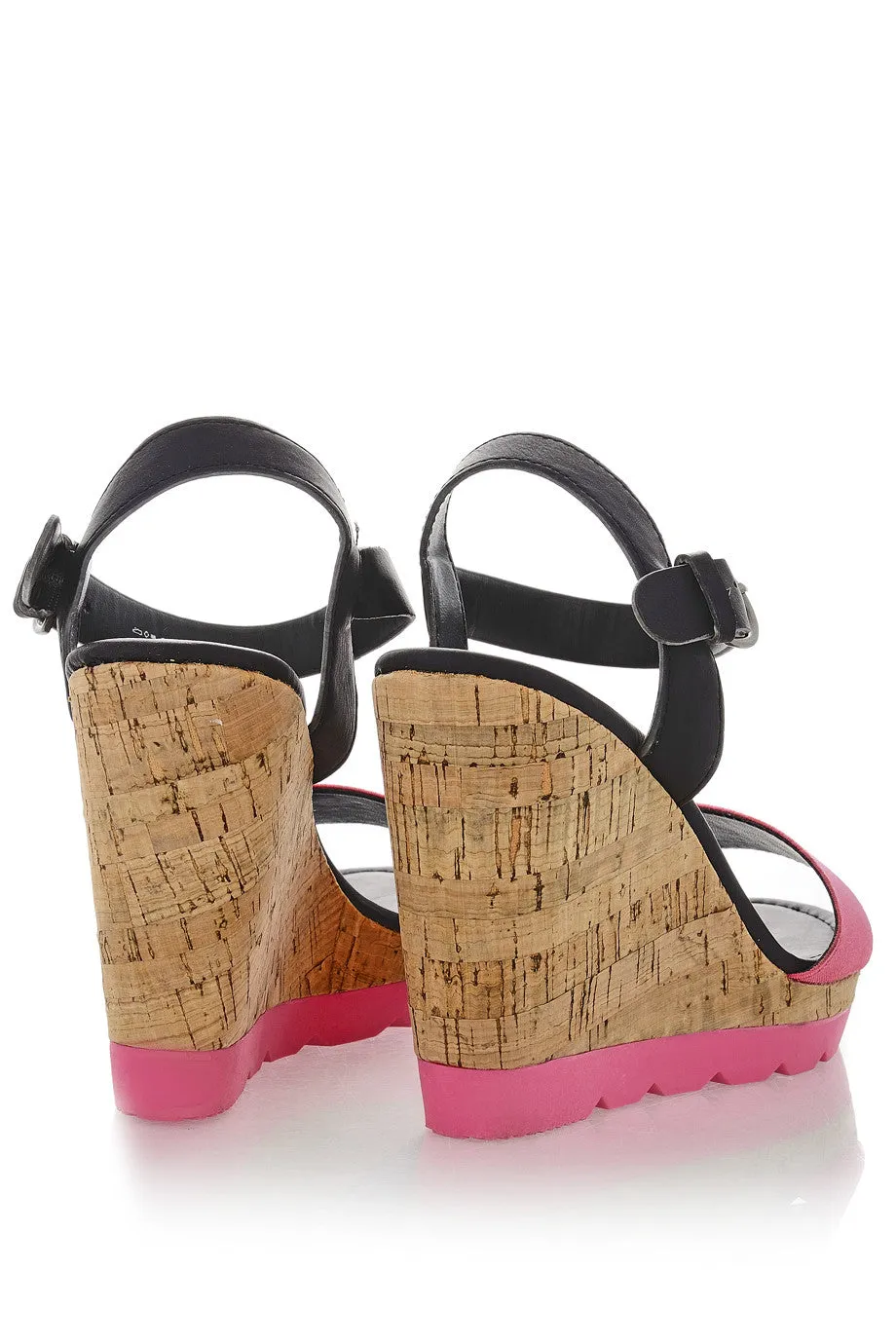 HEDDIE Neon Fuchsia Wedges