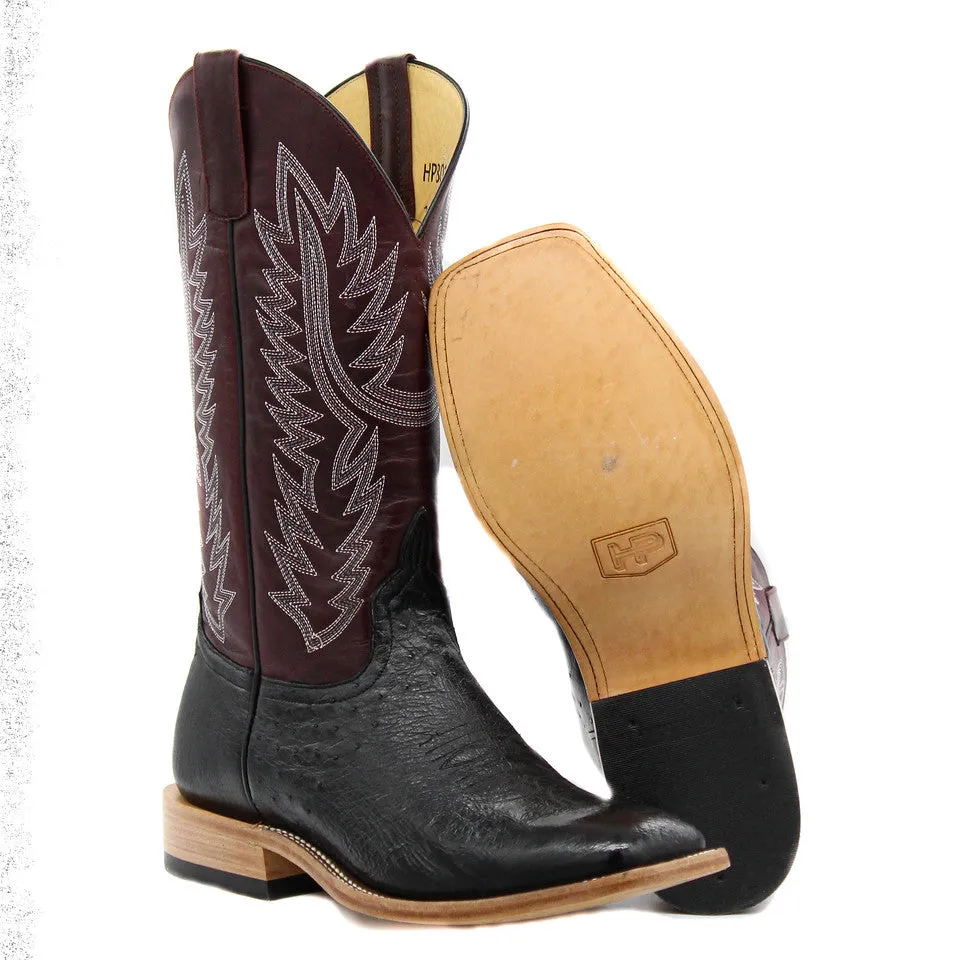 HorsePower Top Hand Black Smooth Ostrich Men's Boot