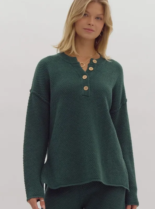 Hunter Green Textured Top