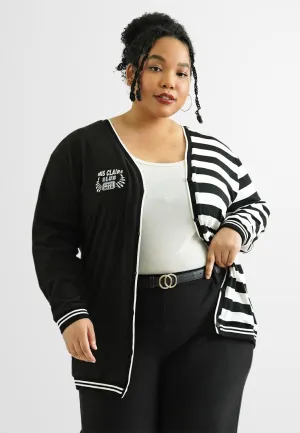 Huxton Varsity Dual Design Half Stripes Cardigan