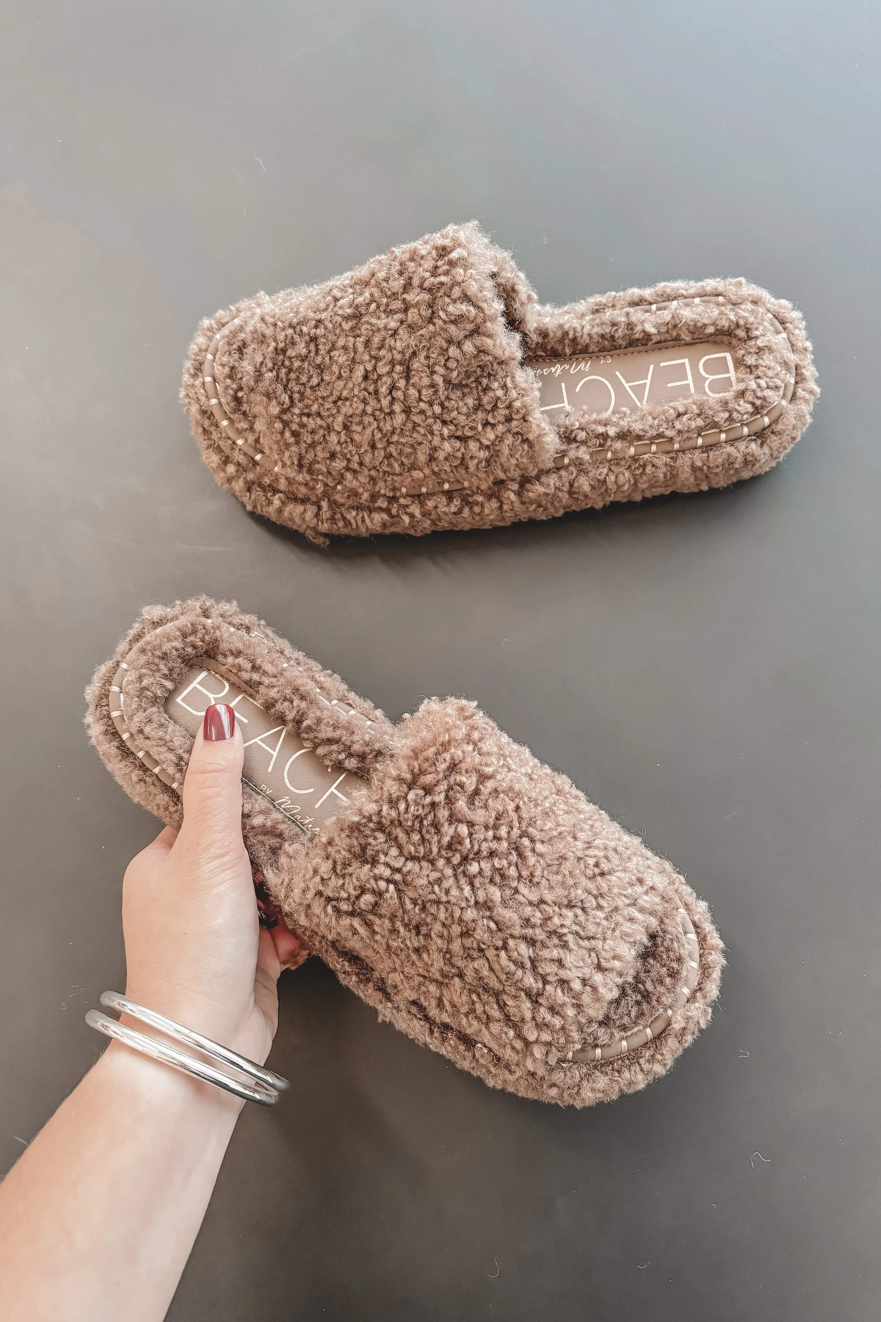 In House Cozy Vegan Sherpa Slip Ons