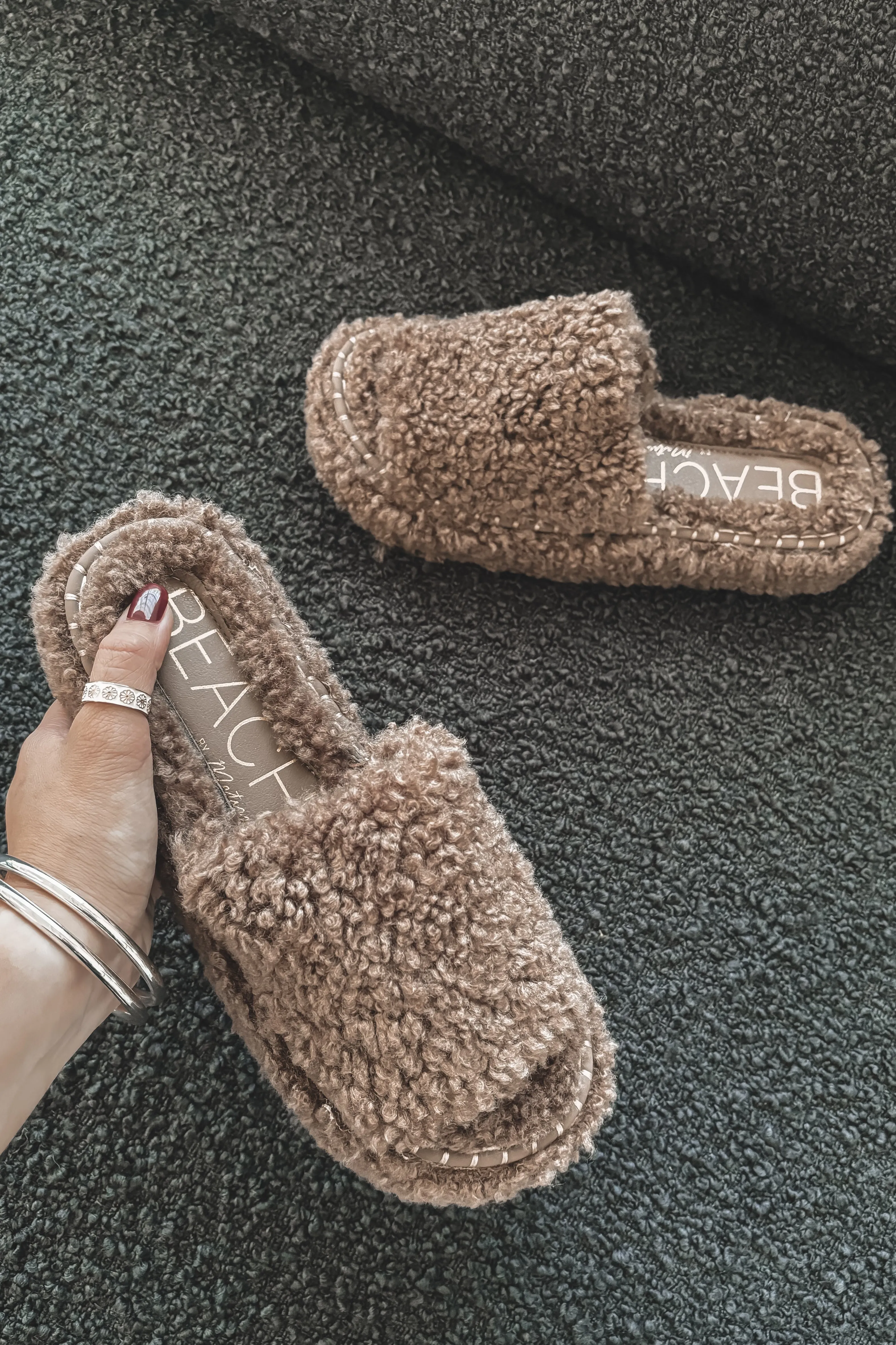 In House Cozy Vegan Sherpa Slip Ons