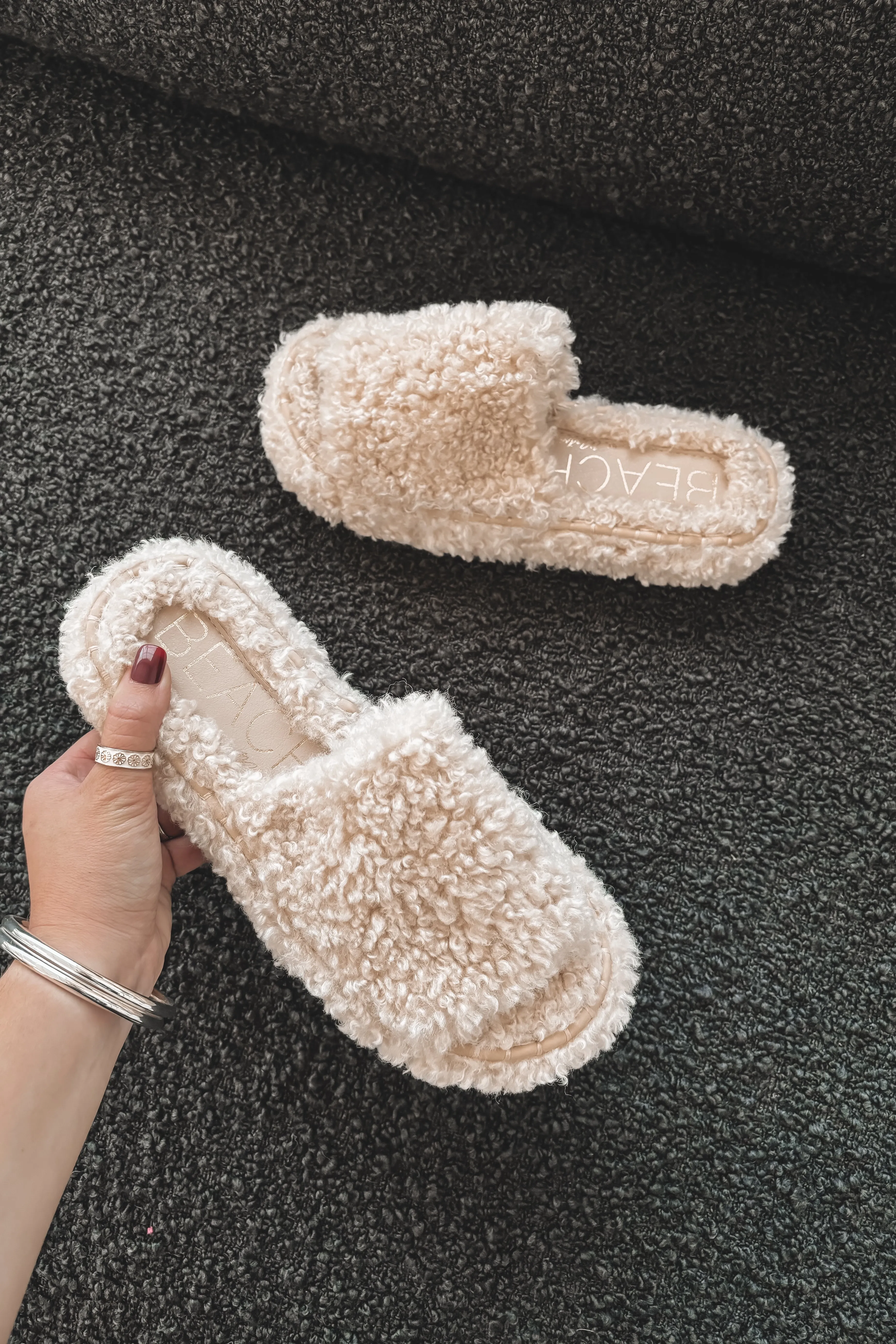 In House Cozy Vegan Sherpa Slip Ons