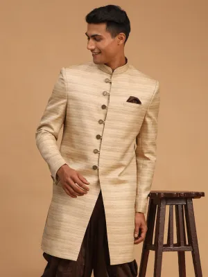 Jashvi Men's Beige Sherwani Only Top