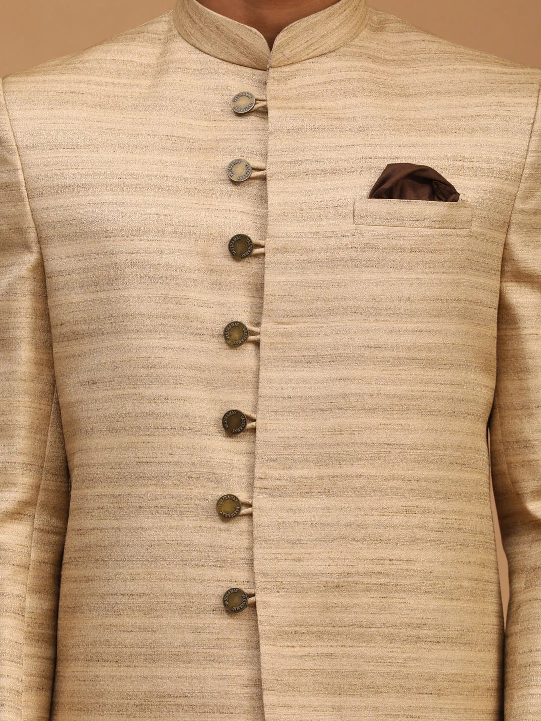 Jashvi Men's Beige Sherwani Only Top