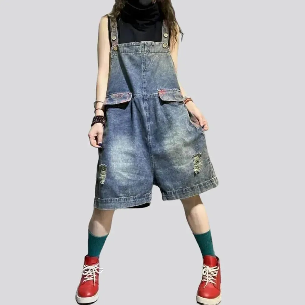 Jeans women's overall shorts