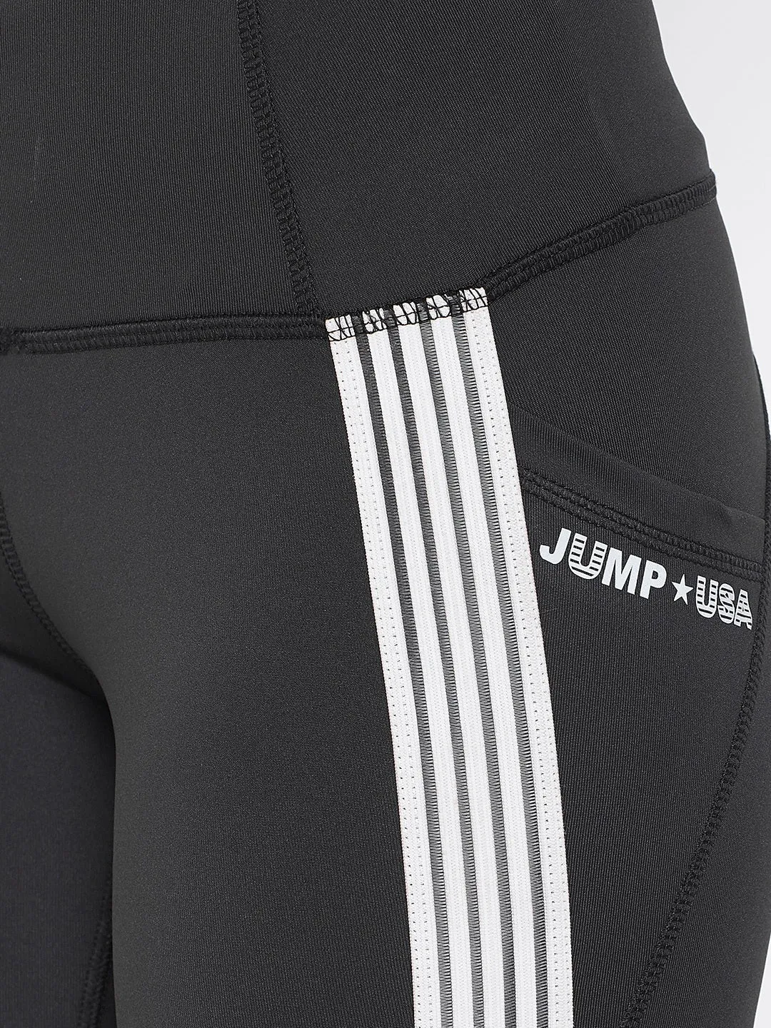 JUMP USA Women Black Active Wear Tights