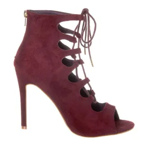 Kay Lace Up Open Toe Back Zip Fastening Shoe Boot