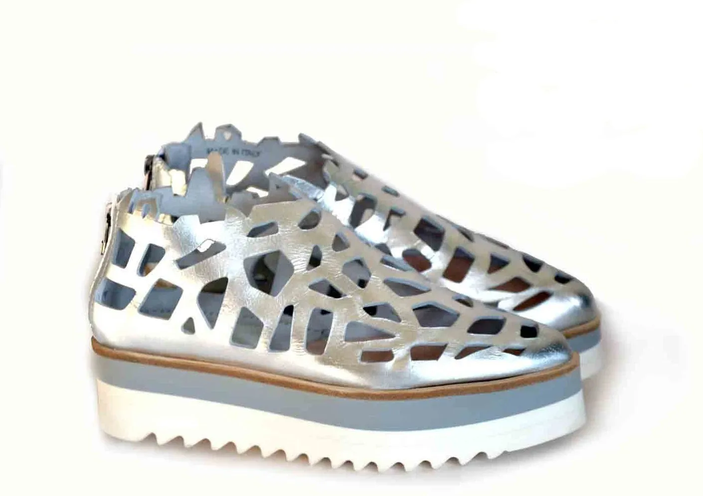 LAST PAIR 38- SHARK SILVER SNEAKERS