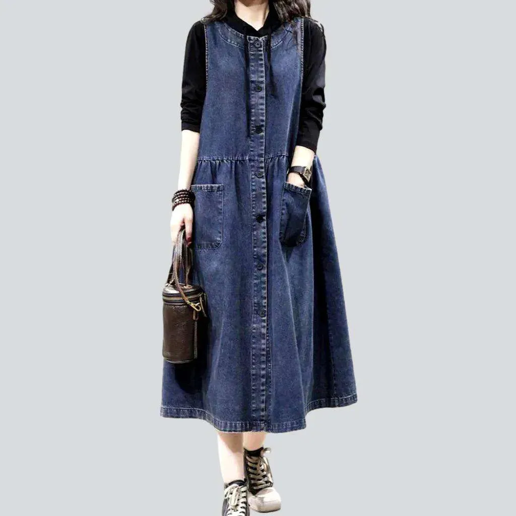 Long vintage style jeans dress