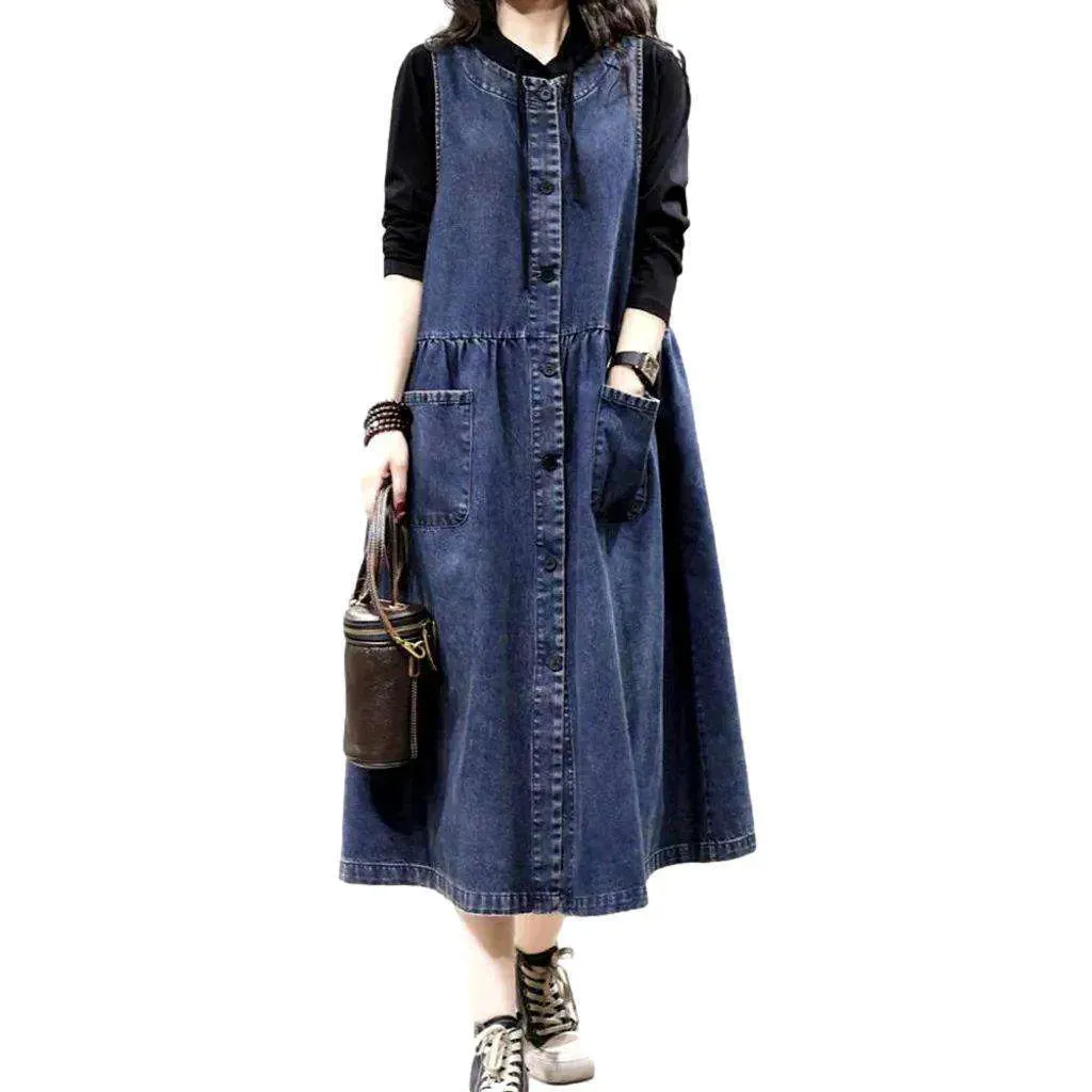 Long vintage style jeans dress