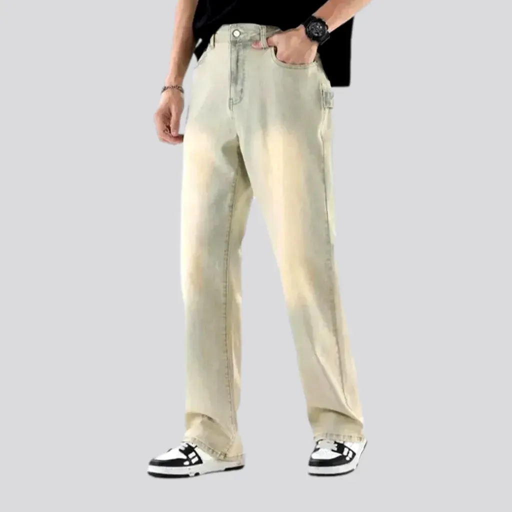 Loose fit monochrome men's jeans