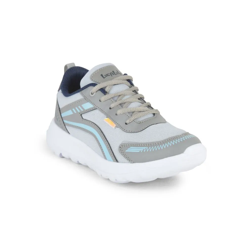 Lucy & Luke Lacing Grey Sports Shoes For Kids ZEAL-L By Liberty