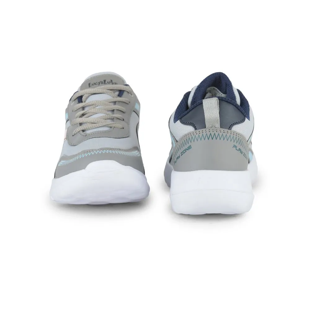 Lucy & Luke Lacing Grey Sports Shoes For Kids ZEAL-L By Liberty