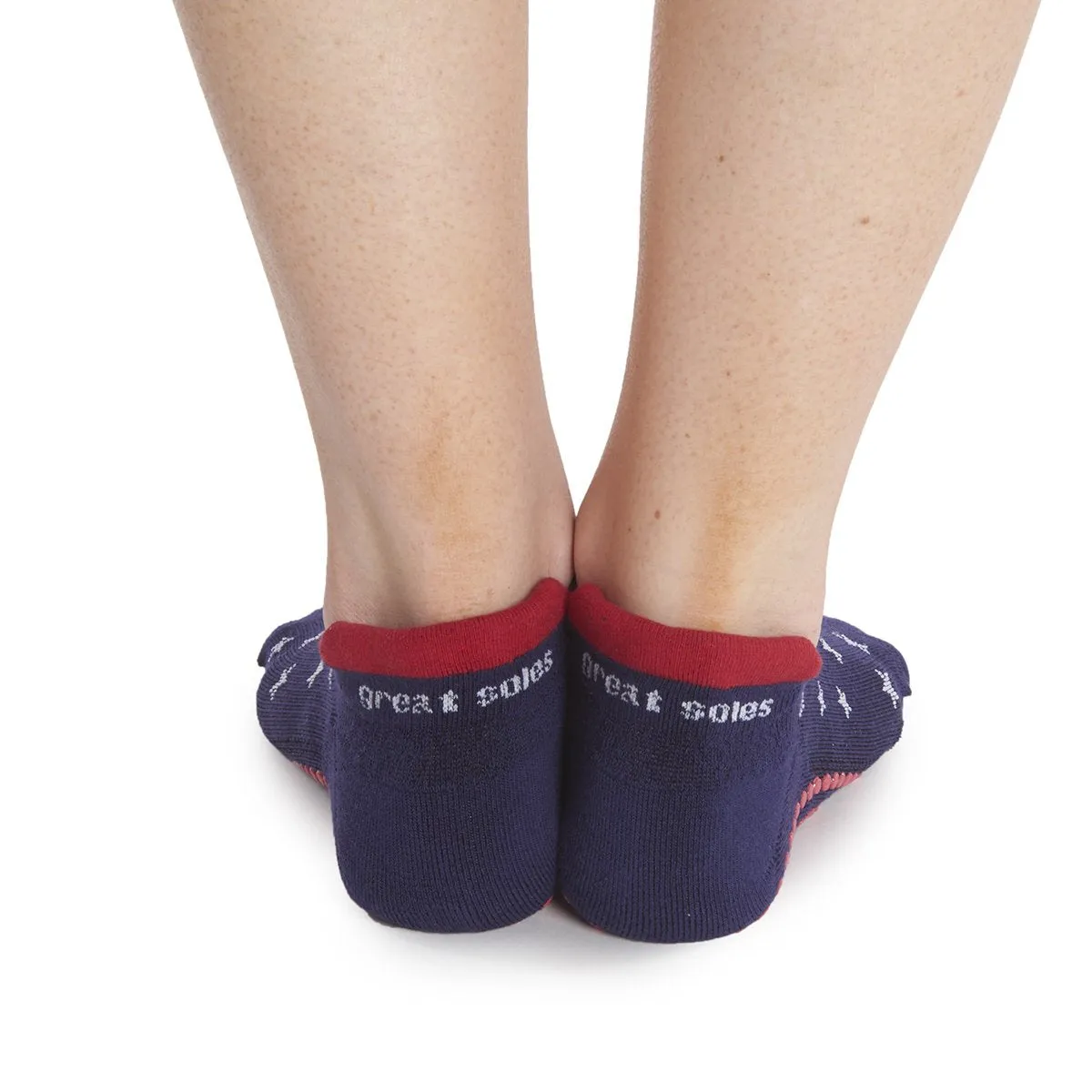 Lucy Tab Back Grip Sock - Stars Blue