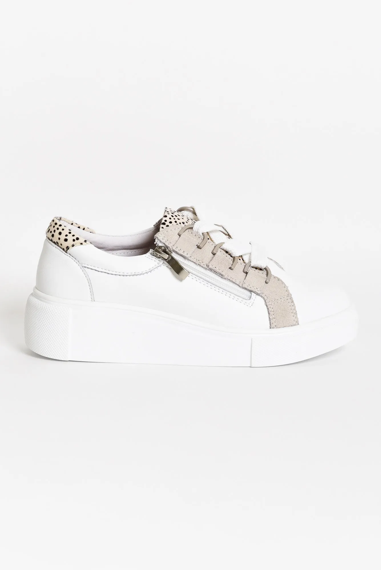 Luxury White Stripe Leather Sneaker