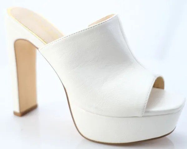 Madd Platform Mules (White)