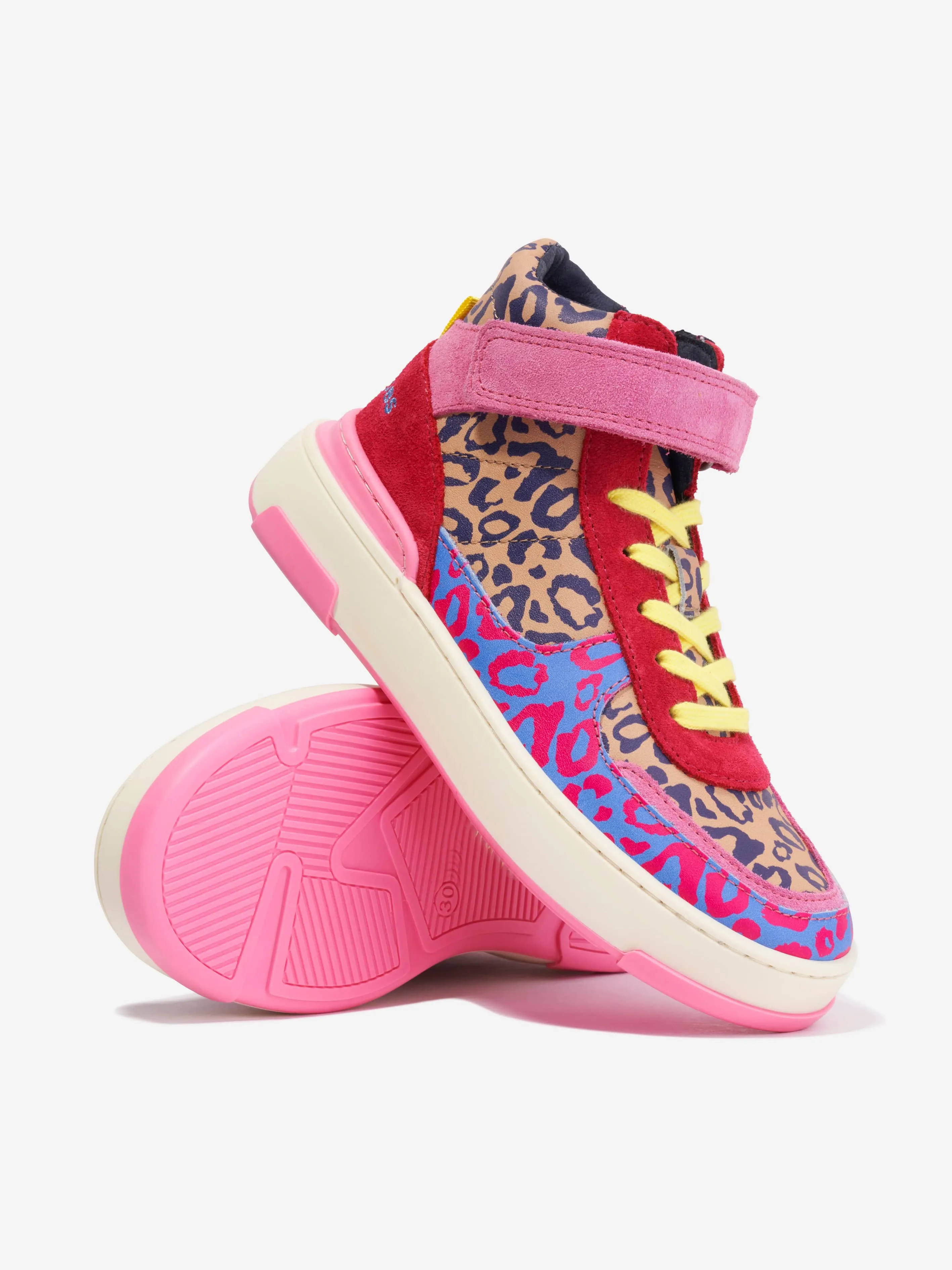 MARC JACOBS Girls Leather Cheetah Trainers in Multicolour