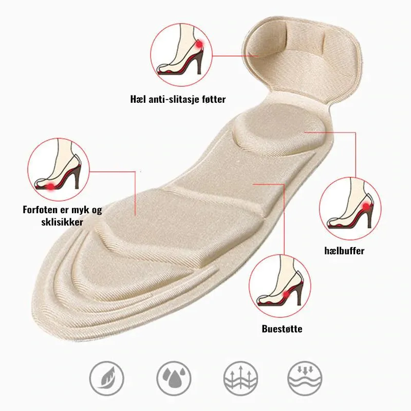 Massage soles with heel cushion for comfort