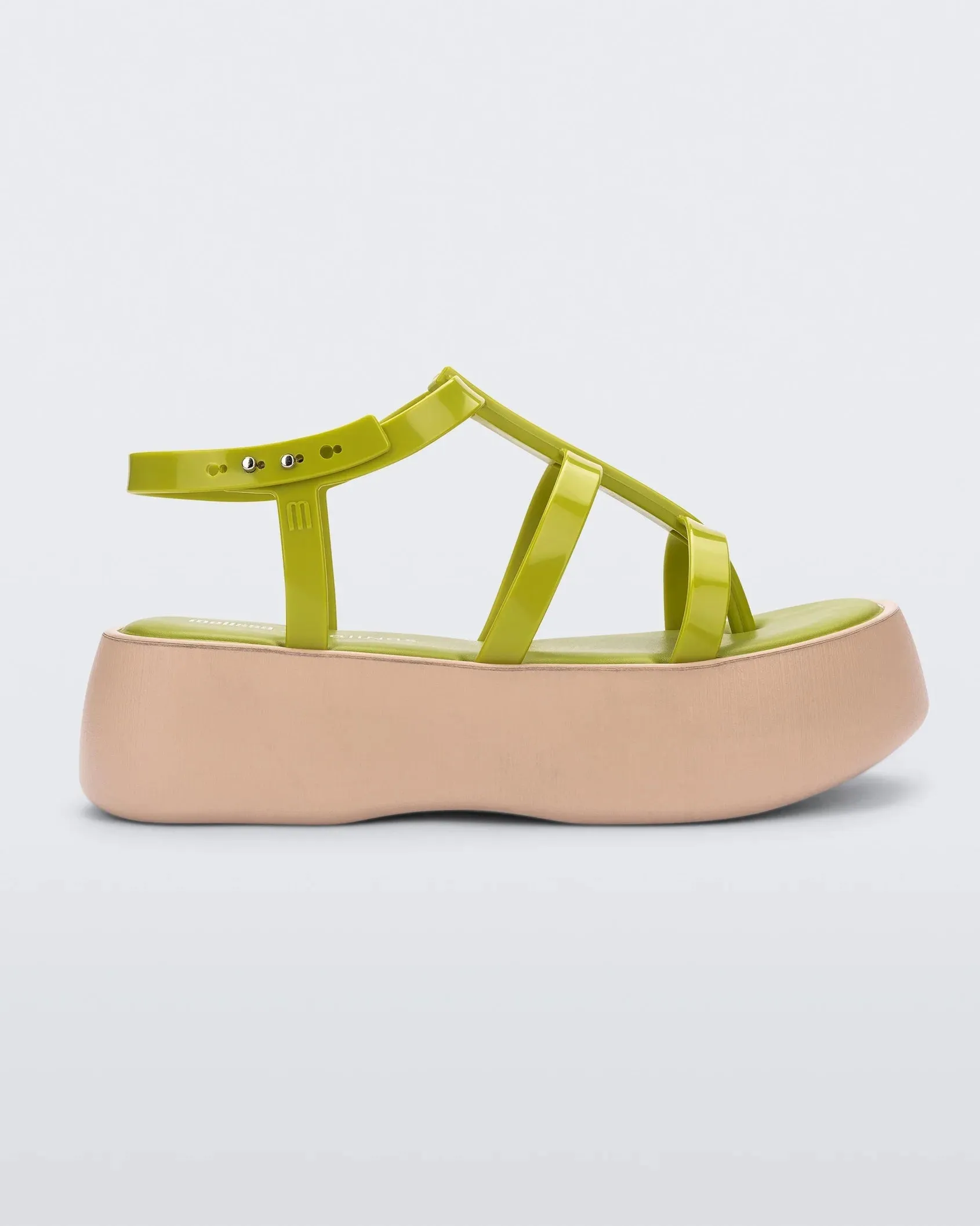 Melissa Caribe High Platform   Salinas in Beige/Green