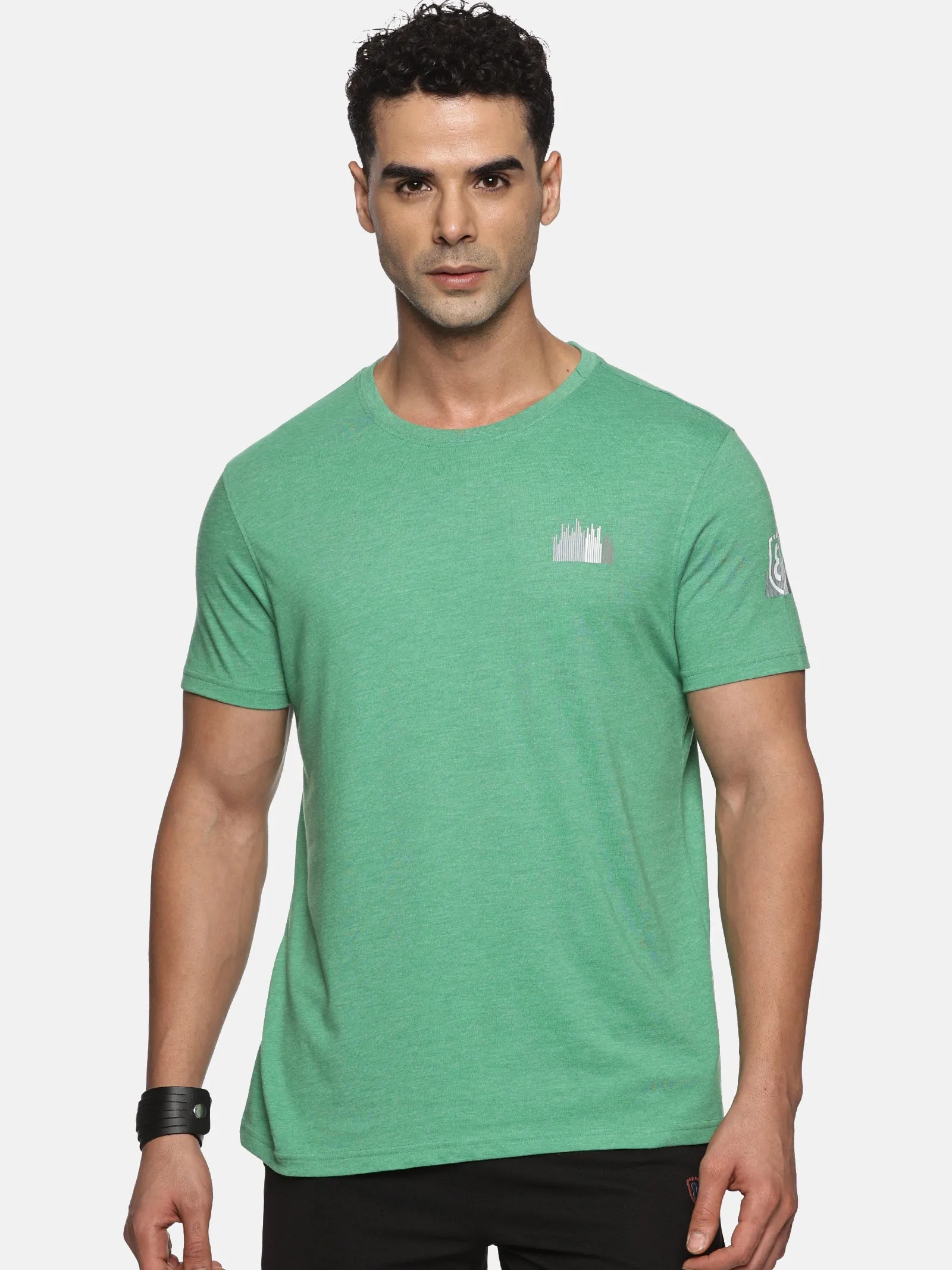 Men Organic Cotton Recycled Polyester Melange effect T Shirt