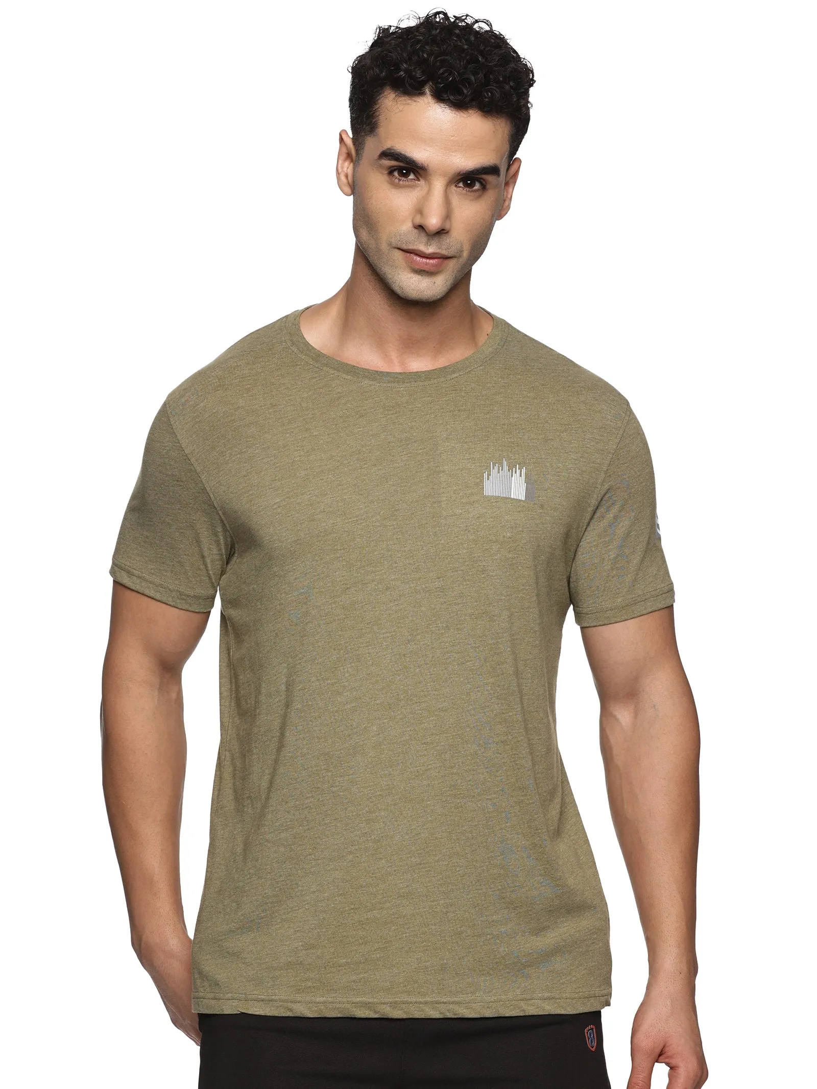 Men Organic Cotton Recycled Polyester Melange effect T Shirt