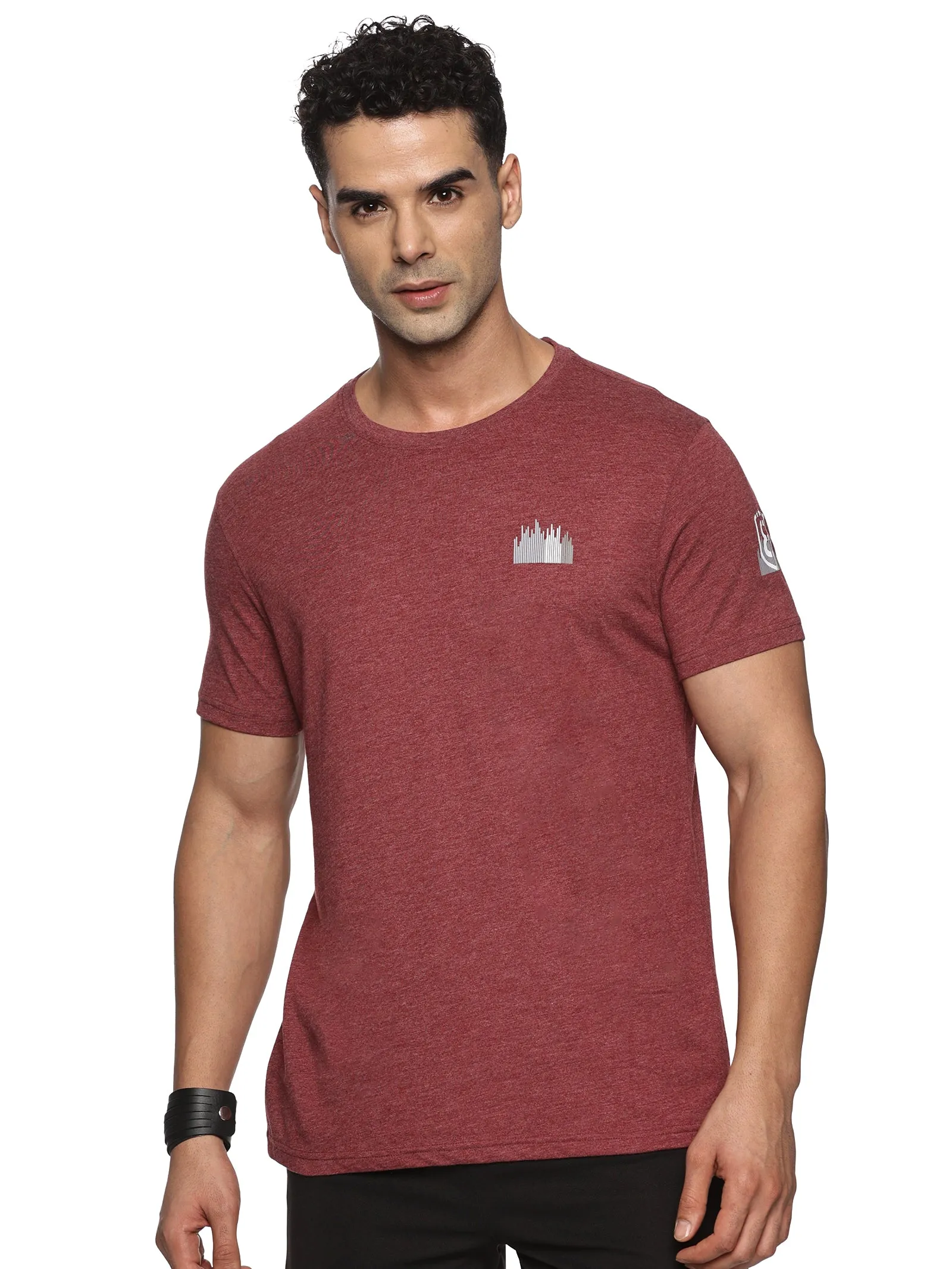 Men Organic Cotton Recycled Polyester Melange effect T Shirt