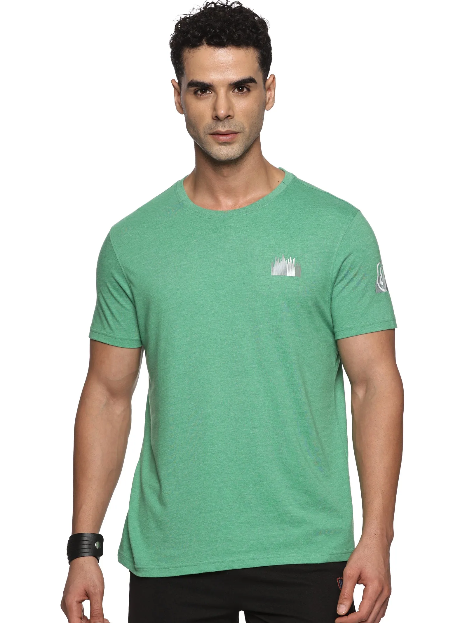 Men Organic Cotton Recycled Polyester Melange effect T Shirt