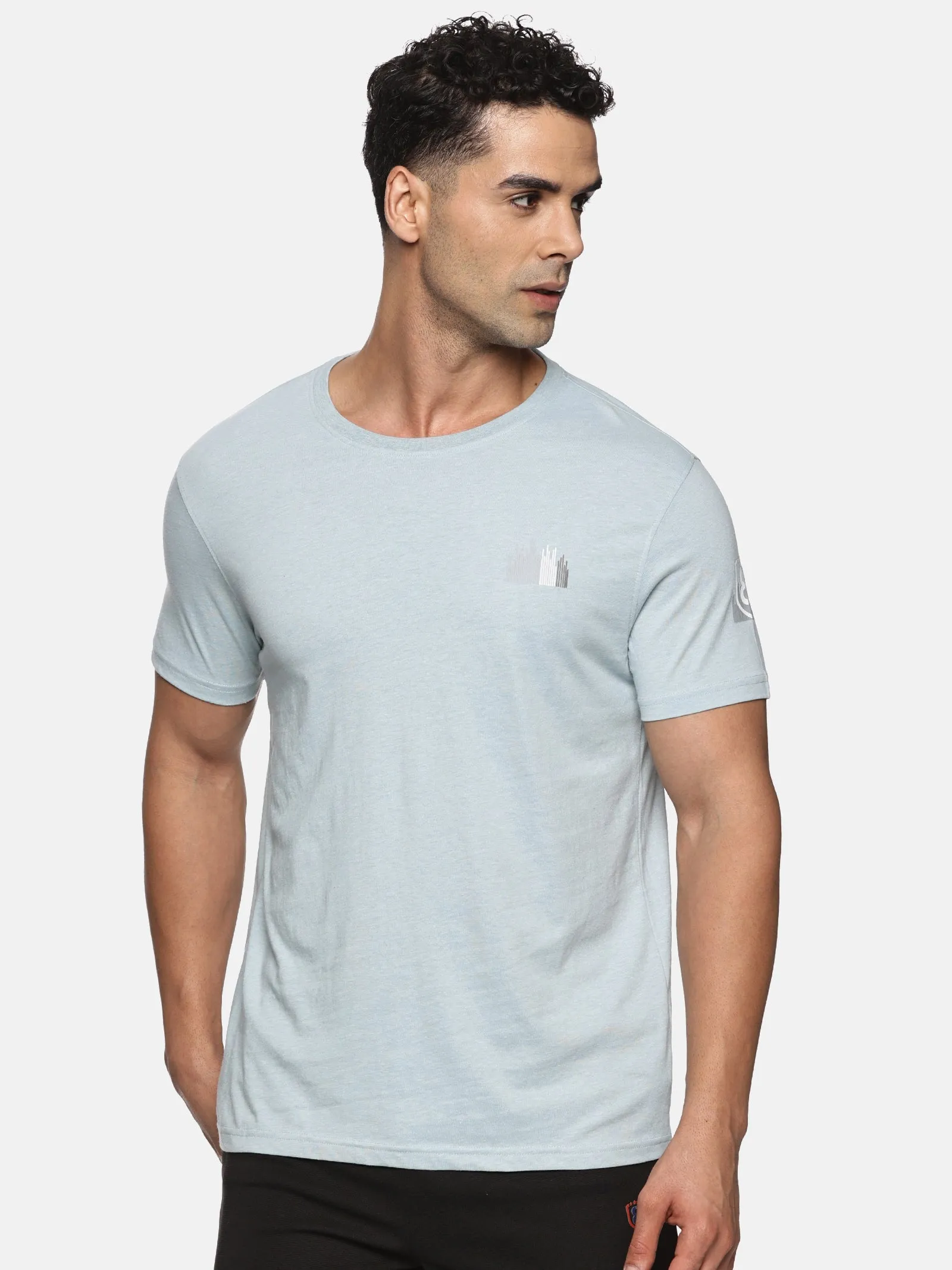 Men Organic Cotton Recycled Polyester Melange effect T Shirt