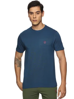 Men Round neck Bamboo Cotton T shirt (Blue)