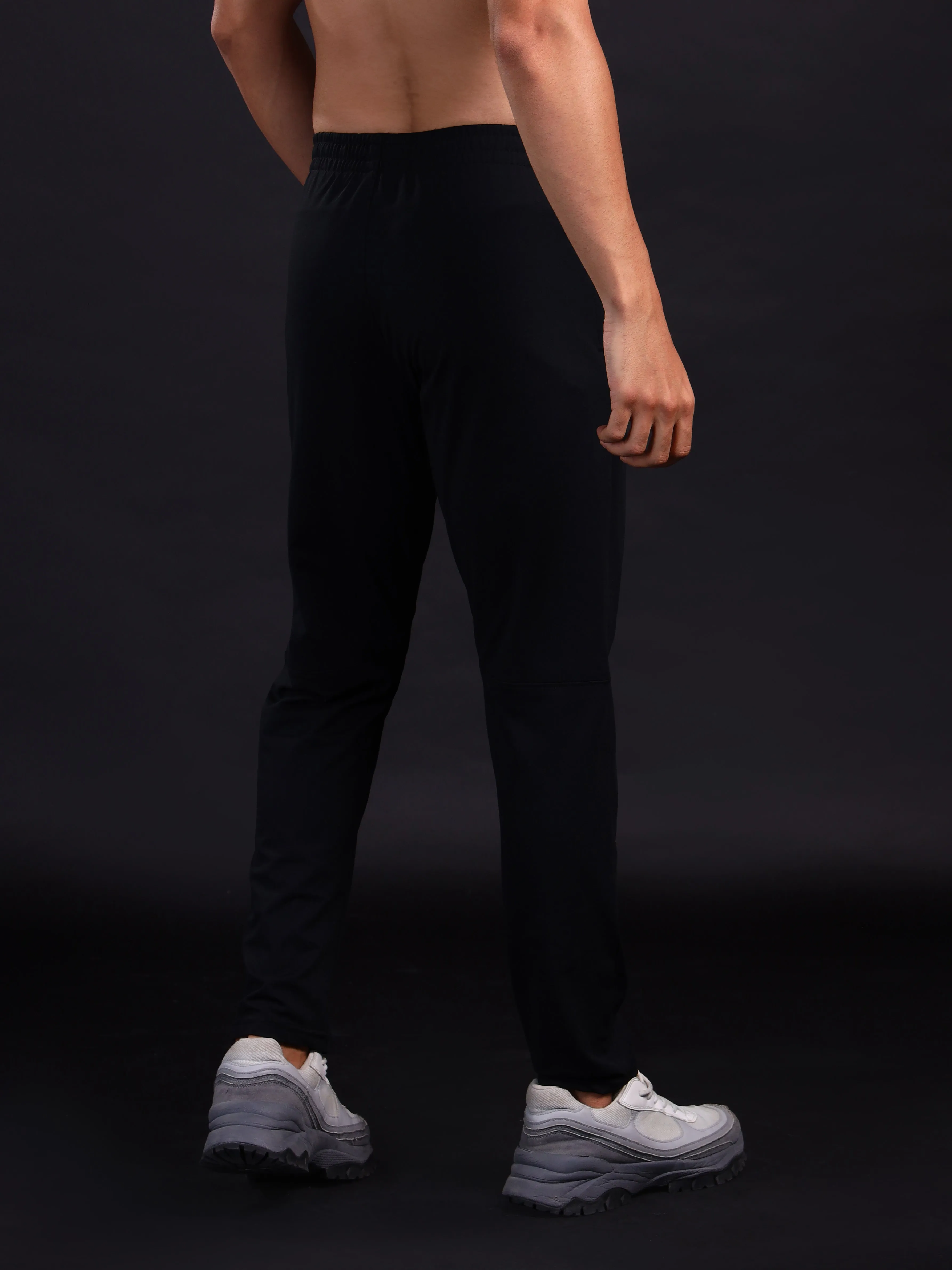 Men Solid Slim Fit Trackpants with 4 Way Crispy