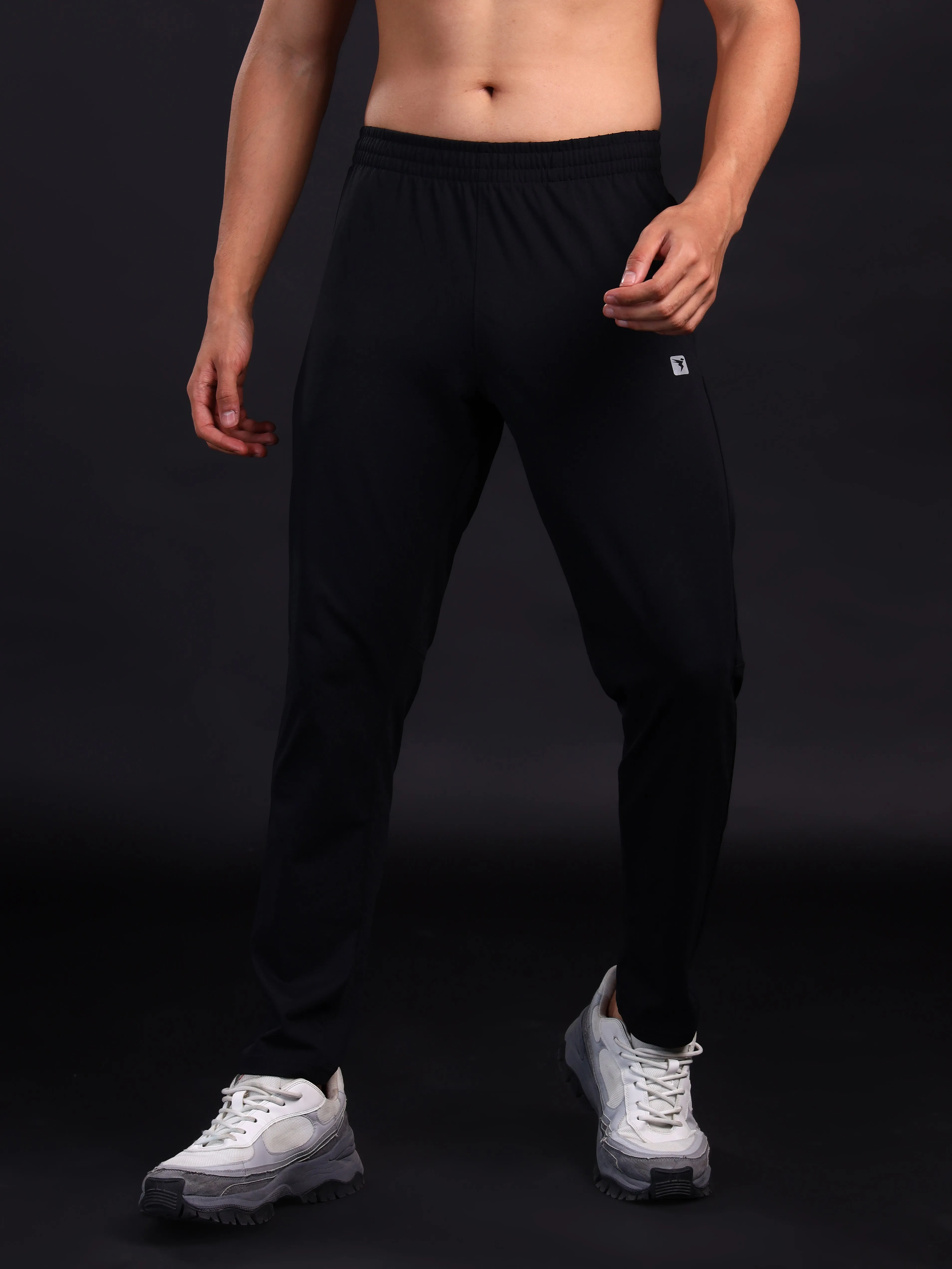 Men Solid Slim Fit Trackpants with 4 Way Crispy