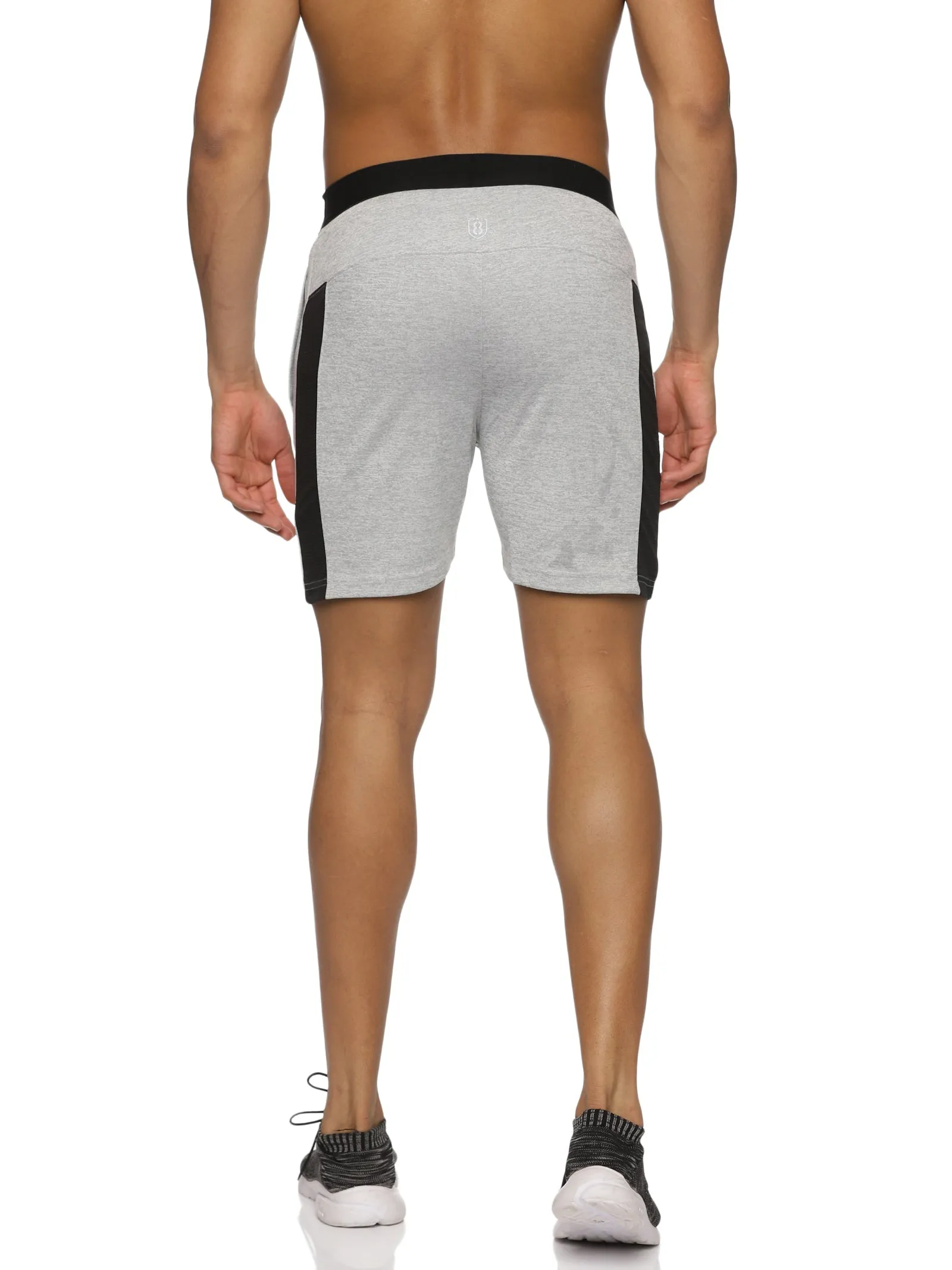 Men Training Shorts With Elastic Waist Band & Zipper Pockets