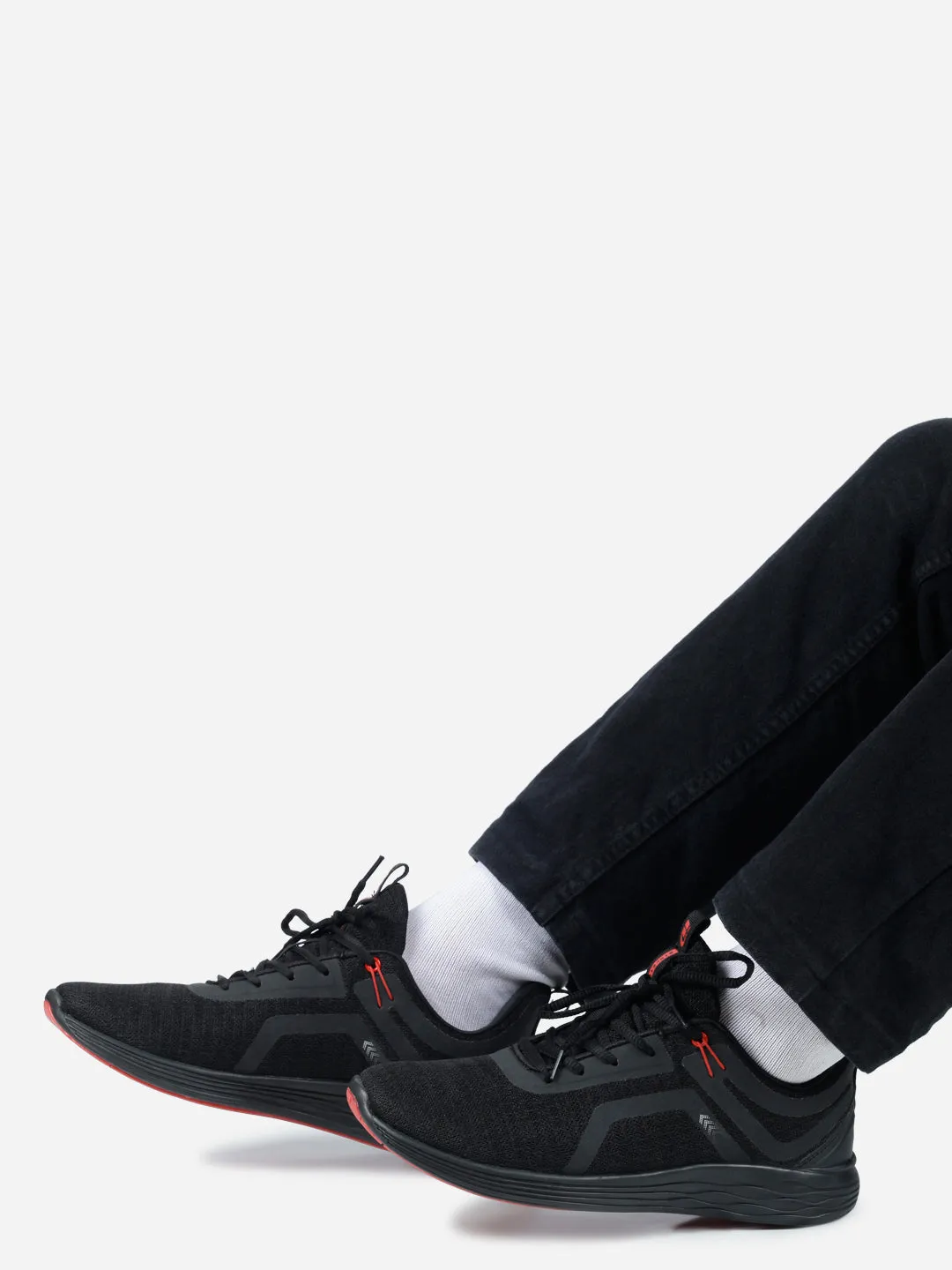 Men's Black Lace Up Sneaker (ID7513)