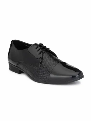 Men's Black Synthetic Leather Slip on Party Formal Shoe